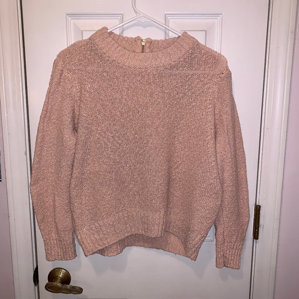 H&M Blush Sweater with Zipper Detail